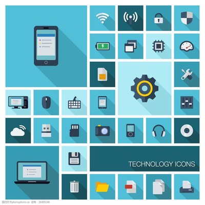 数码电子产品与机械设备 图标设计中的视觉语言分野